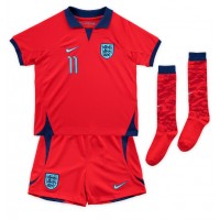 England Marcus Rashford #11 Bortadräkt Barn VM 2022 Kortärmad (+ Korta byxor)